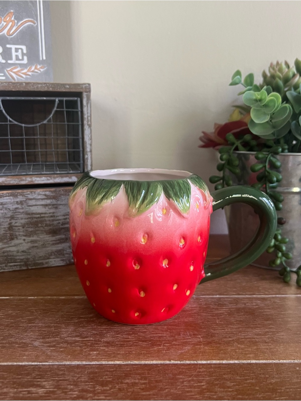 New Farmhouse ceramic Strawberry Mug